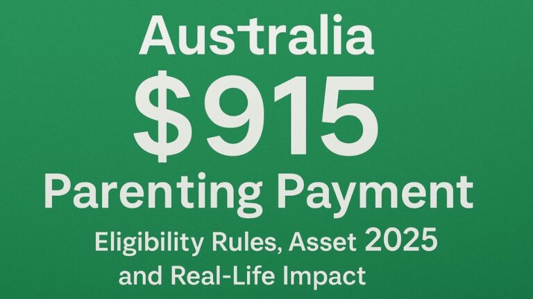 Australia $915 Parenting Payment 2025, Eligibility Rules, Asset Tests, and Real-Life Impact