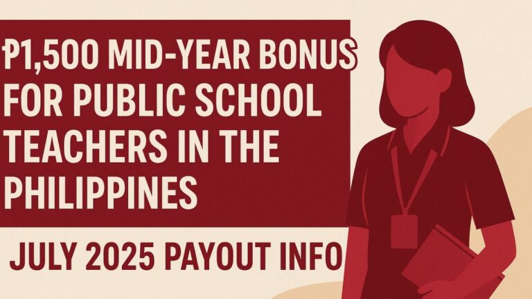 P1,500 Mid-Year Bonus for Public School Teachers in the Philippines – July 2025 Payout Info
