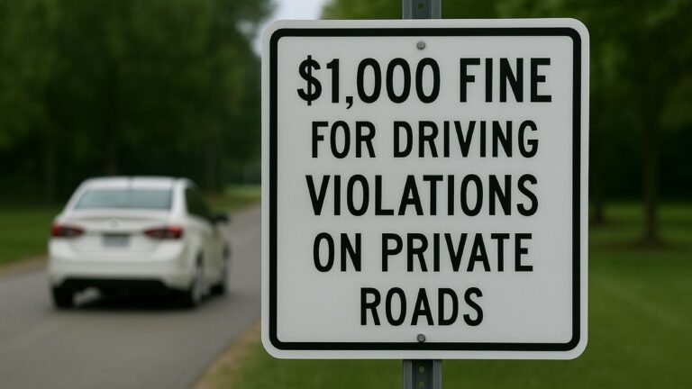 $1,000 Fine For Driving Violations On Private Roads – Law Now In Force